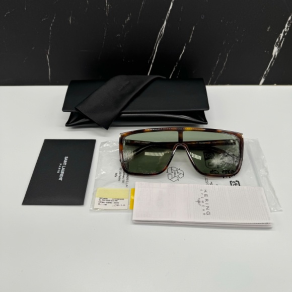 NEW SL 364 MASK ACE 002 BROWN GREEN UNISEX SL364 002 SAINT LAURENT SUNGLASSES - Picture 11 of 11